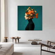 Frau mit orangem Haar