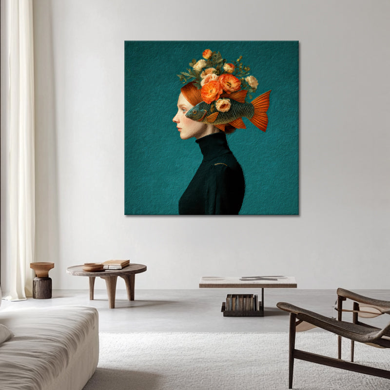 Frau mit orangem Haar