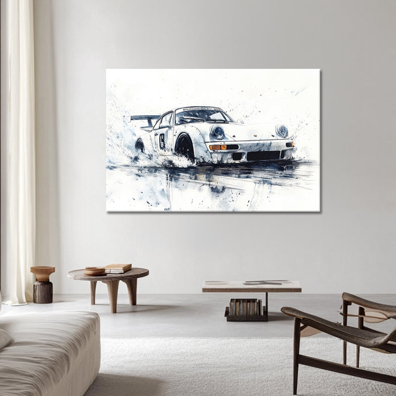 Schwarz-weißer Porsche