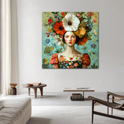 Vintage Frau und Blumen