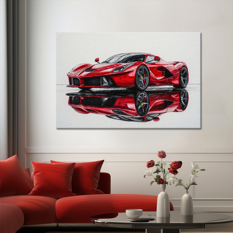 Gemälde Ferrari-Rot