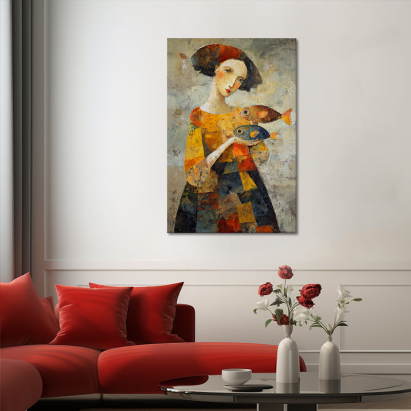 Frau und Fisch Kunst