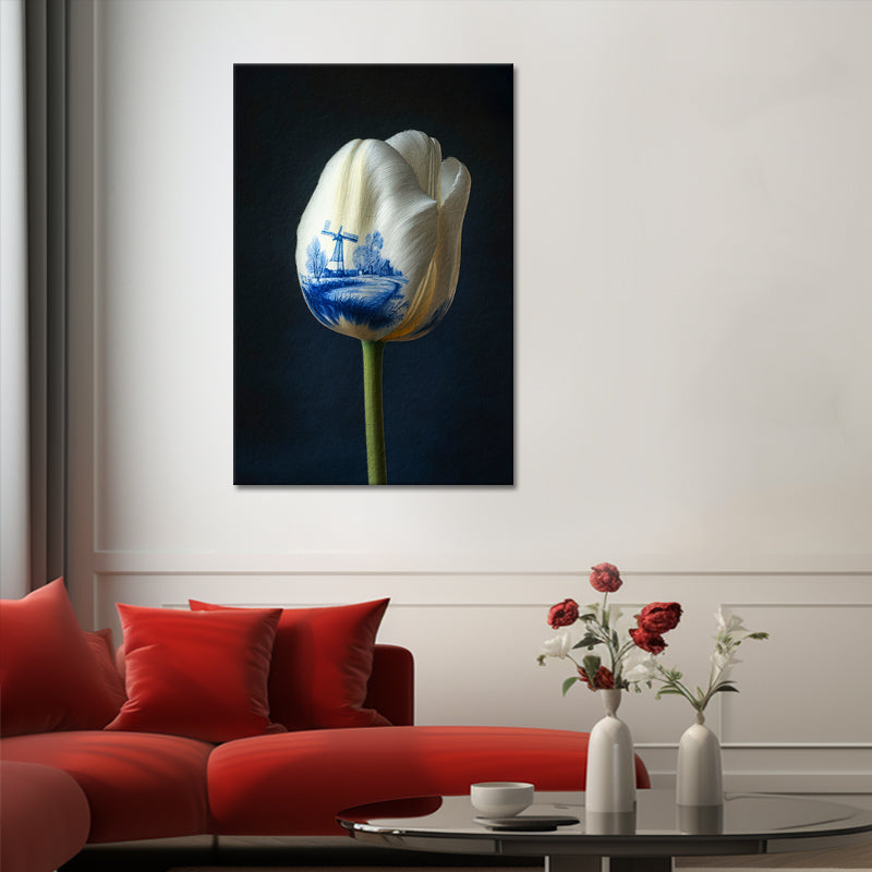Eine Tulpe im Delfter Stil