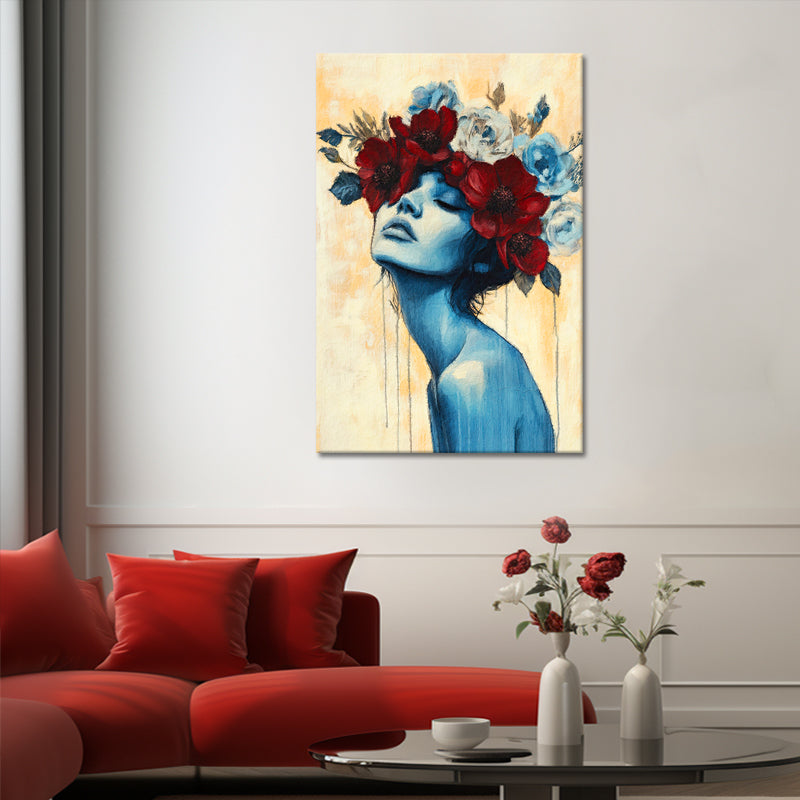 Frau in Blüte