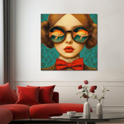 Frau mit Taucherbrille und Fischen II