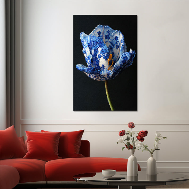 Tulpe im Delfter-Blau-Stil