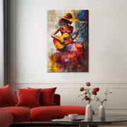 Gitarre spielende Frau