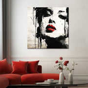 Kunst einer Frau mit roten Lippen