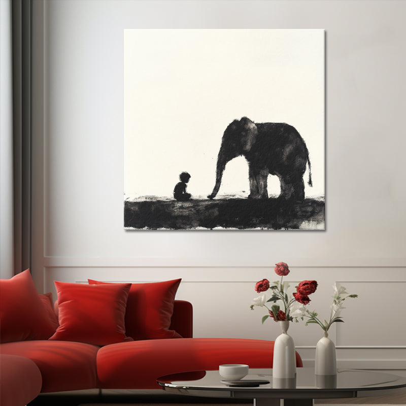 Junge mit Elefant
