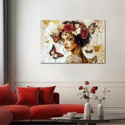 Frau und Blumenmagie