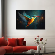 Eisvogel über der Skyline