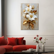 Weiße Blume in Gold