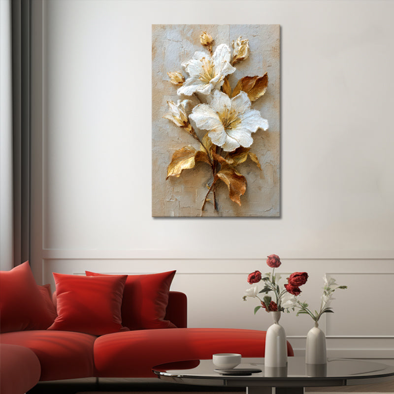Weiße Blume in Gold