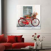 Fahrrad mit Blumen Kunst
