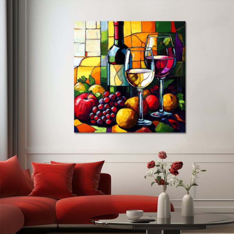 Wein im kubistischen Stil
