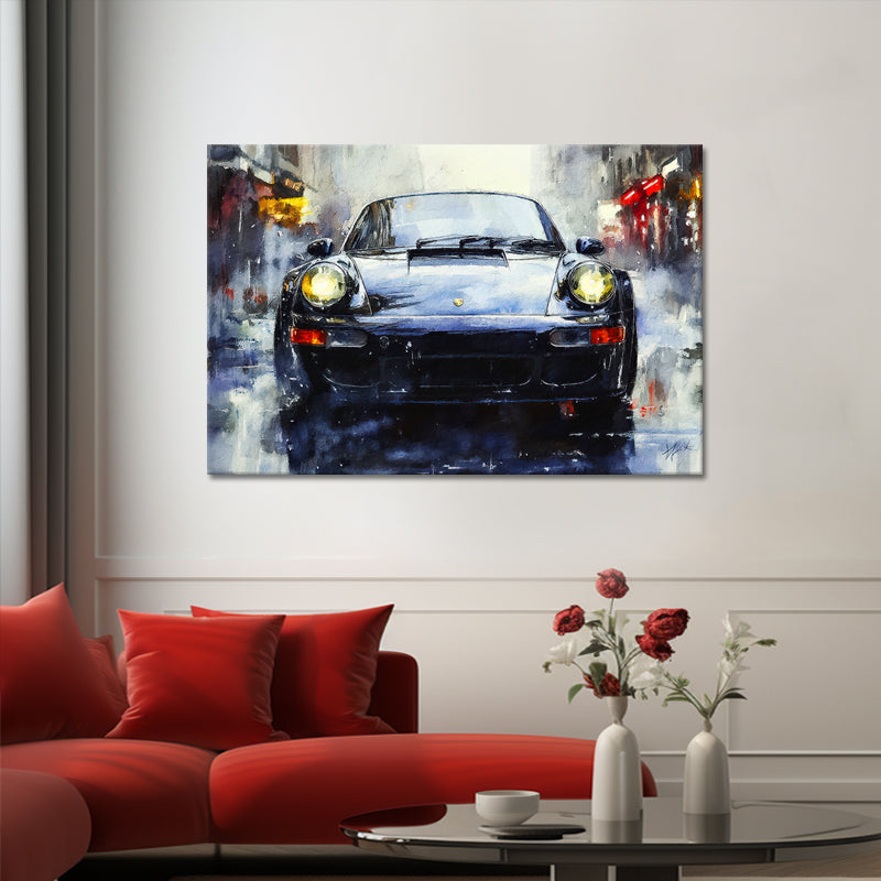 Abstrakter schwarzer Porsche