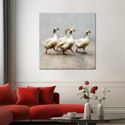 Vier Gänse Kunstwerk
