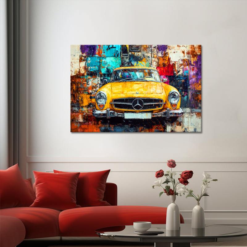 Gelber Vintage-Mercedes