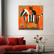 Katze und Pferd