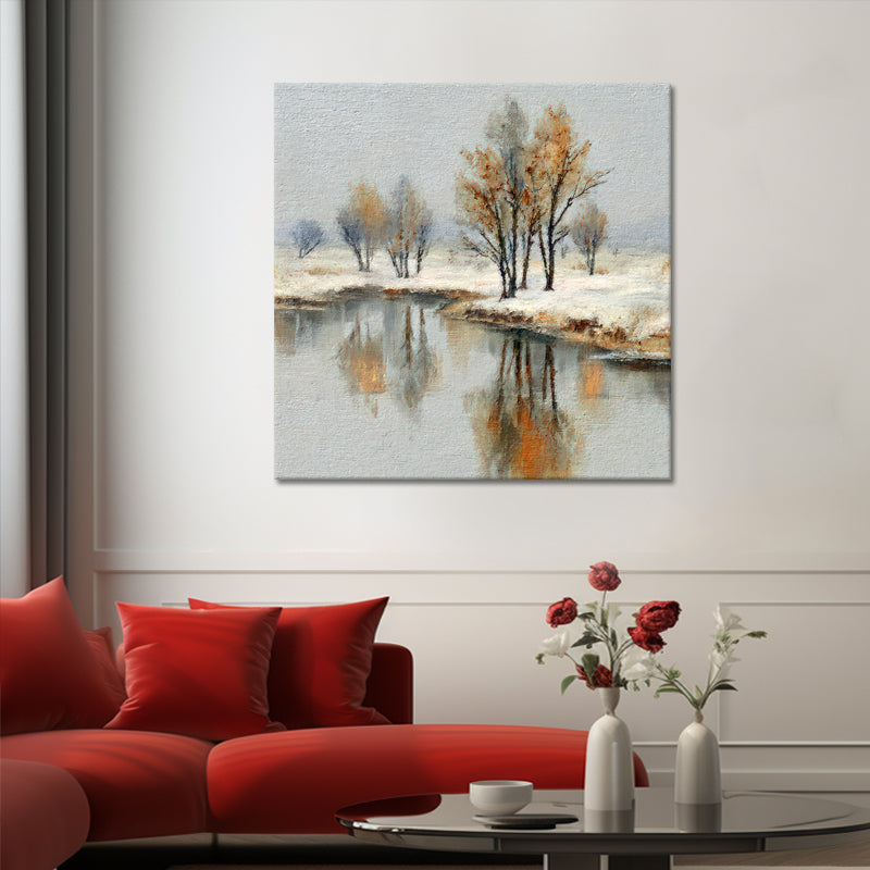 Winterlandschaft mit schönen Spiegelungen III