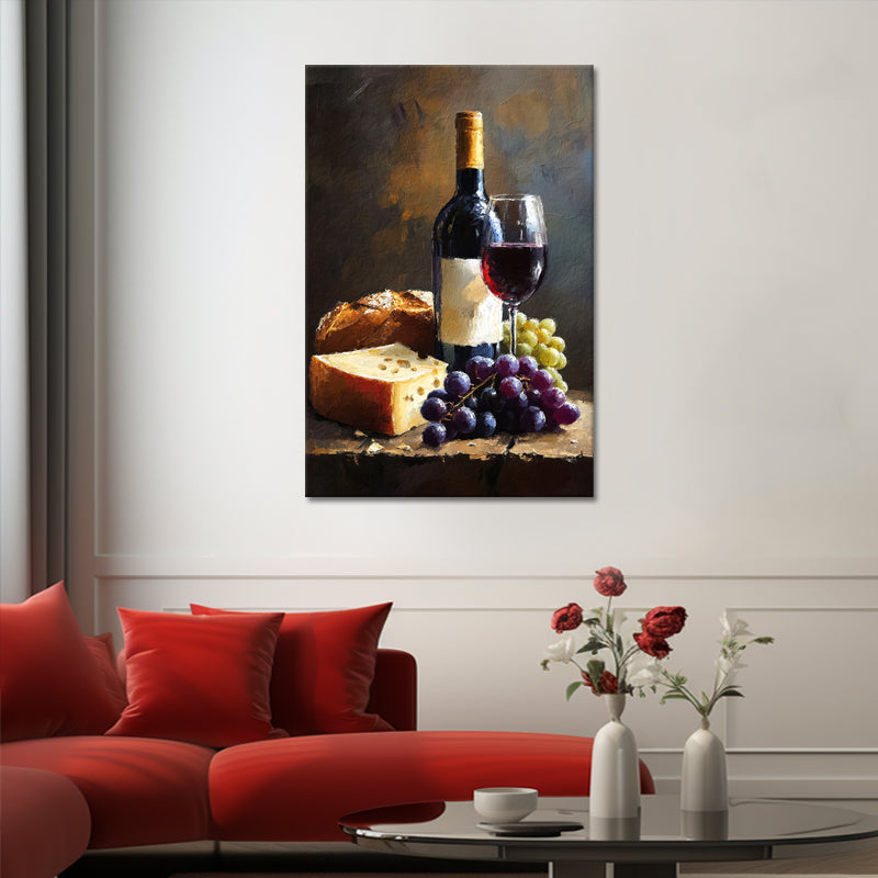 Gemälde Wein & Früchte III