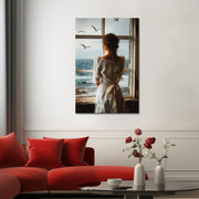 Frau im Kleid am Meer