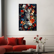 Zebra mit Blumen