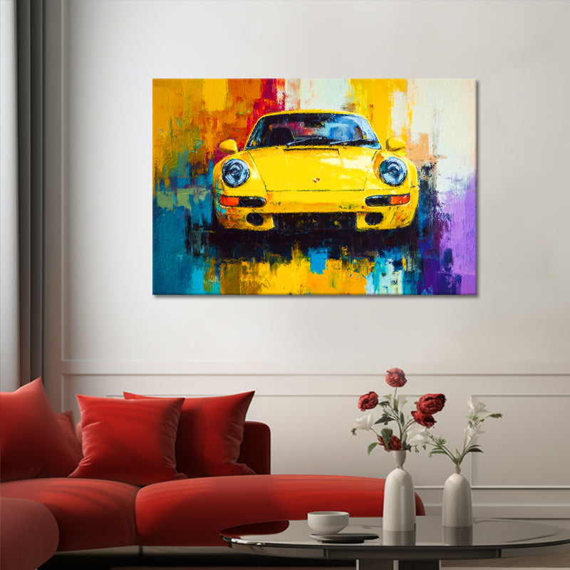 Gelbes Porsche-Gemälde