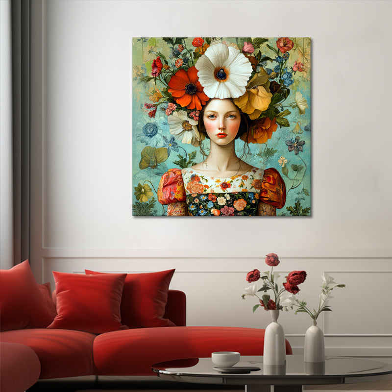 Vintage Frau und Blumen