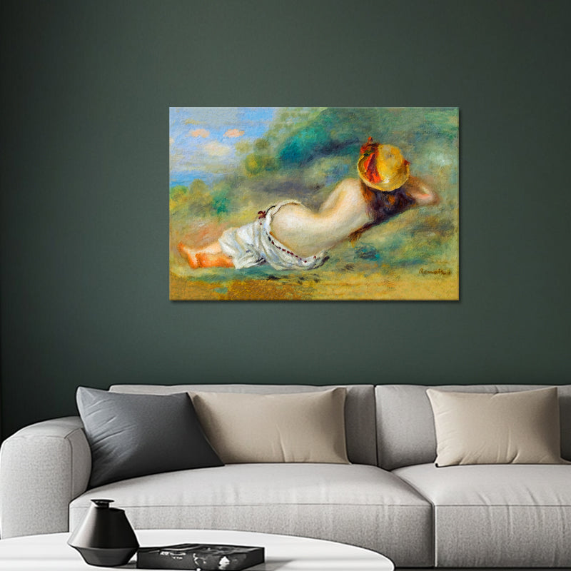 Das Stroh oder die auf dem Gras liegende Frau - August Renoir