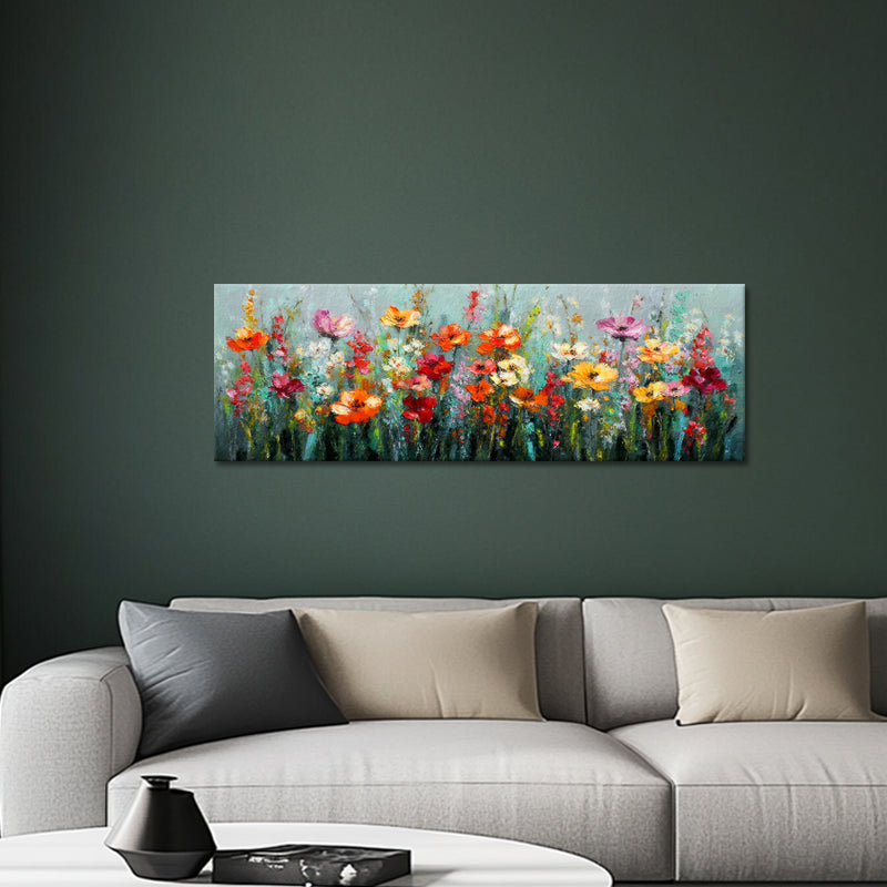 Fröhliches Blumenfeld Panorama