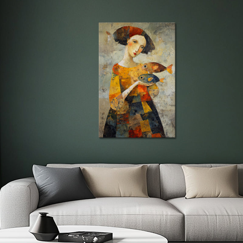 Frau und Fisch Kunst