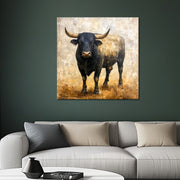 Stier im dunklen Licht