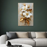 Weiße Blume in Gold