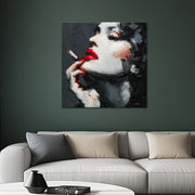 Frau mit roten Lippen Kunst