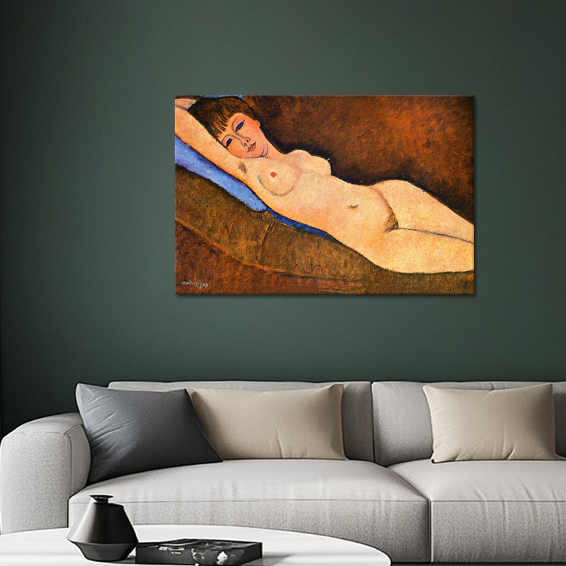 Liegender Akt auf blauem Kissen - Amedeo Modigliani