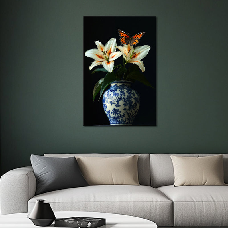 Porzellanvase mit Blumen II