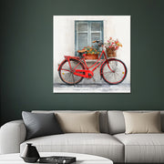 Fahrrad mit Blumen Kunst
