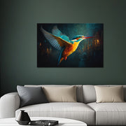 Eisvogel über der Skyline