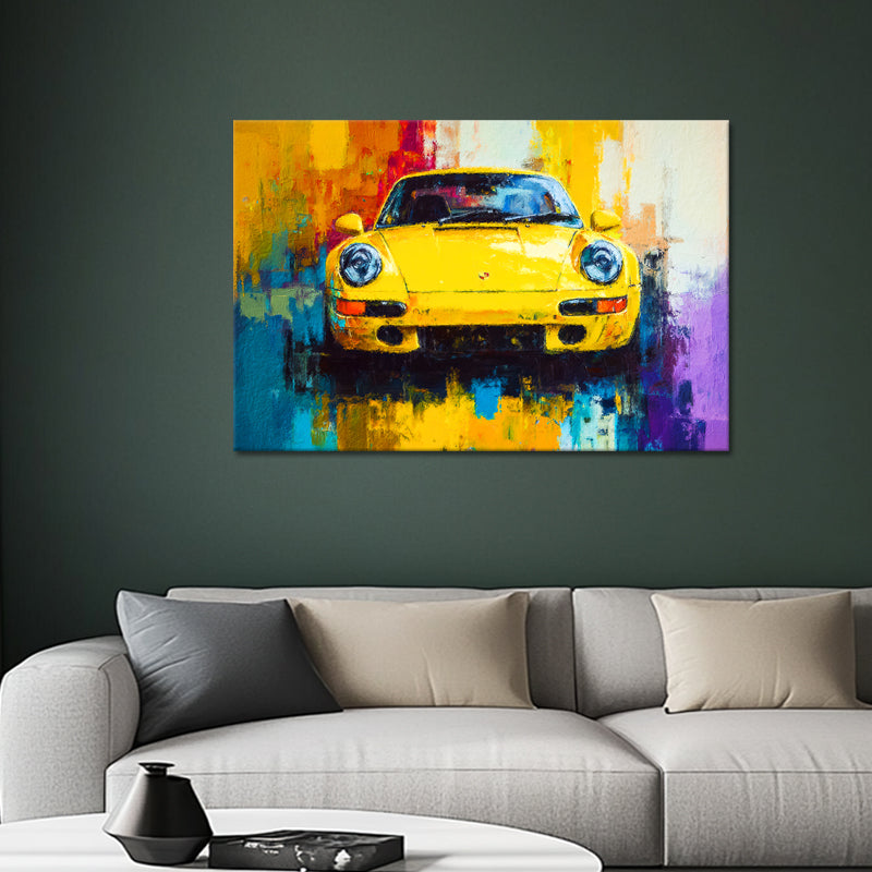 Gelbes Porsche-Gemälde