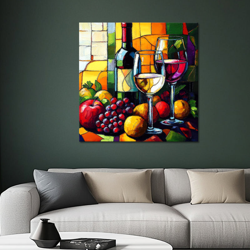 Wein im kubistischen Stil