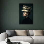 Surreales Porträt Frau Fisch