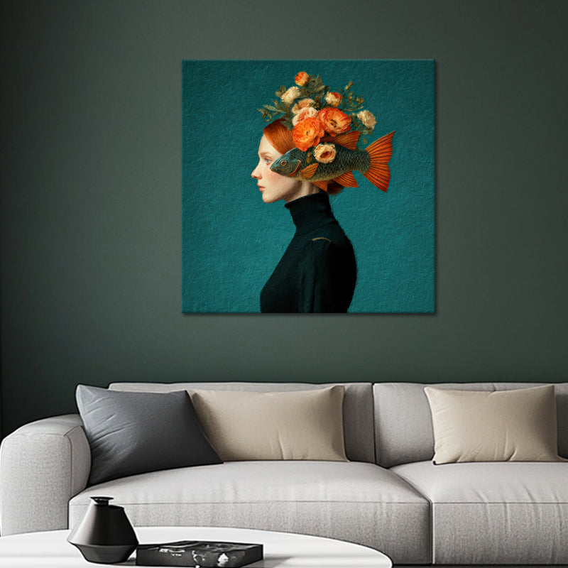 Frau mit orangem Haar