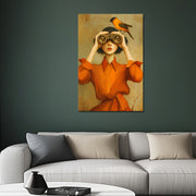 Stilvolle orangefarbene Frauenkunst