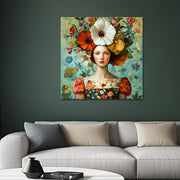 Vintage Frau und Blumen