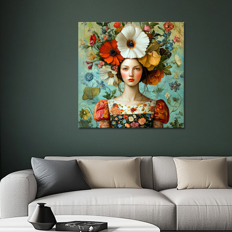 Vintage Frau und Blumen