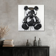 Teddybär in Schwarz-Weiß