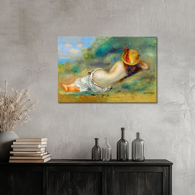 Das Stroh oder die auf dem Gras liegende Frau - August Renoir