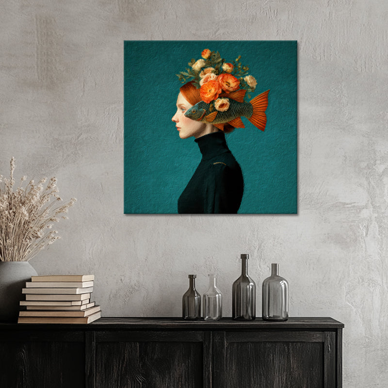 Frau mit orangem Haar