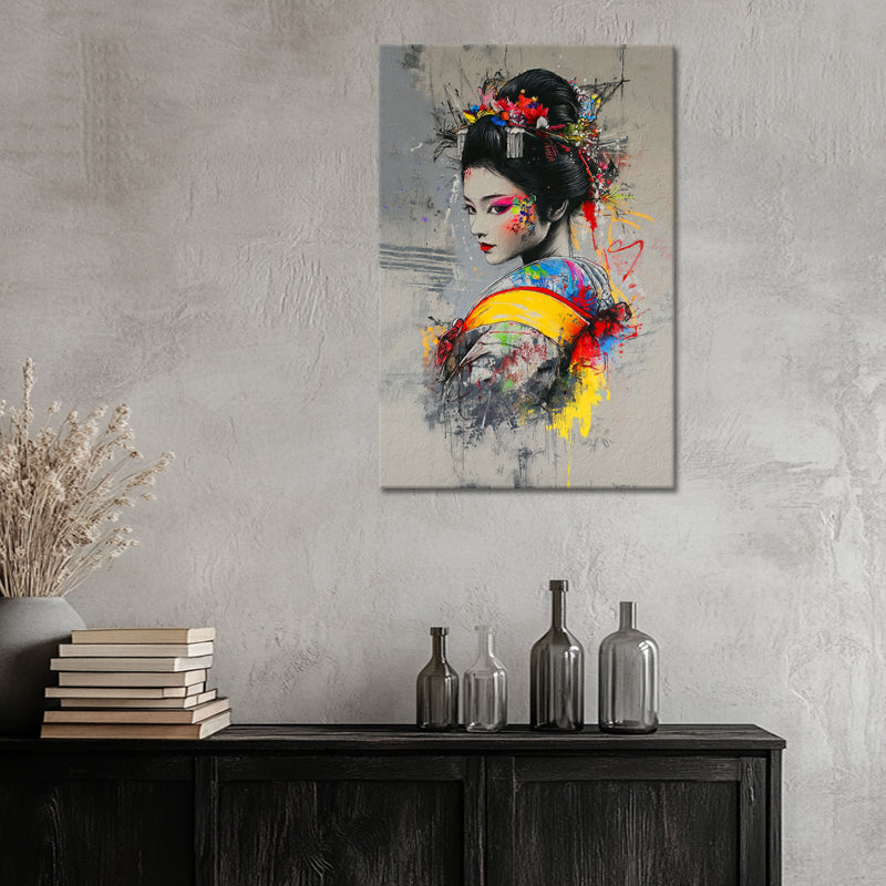 Graffiti asiatische Frau im Kimono I